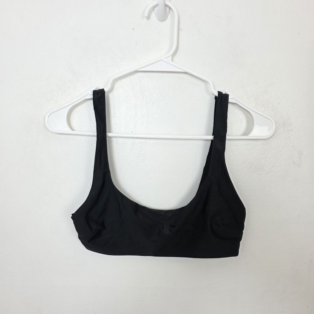 Aerie Black Wide Strap Scoop Outdoor Neutral Summer Bikini Swim Top Size‎ Small